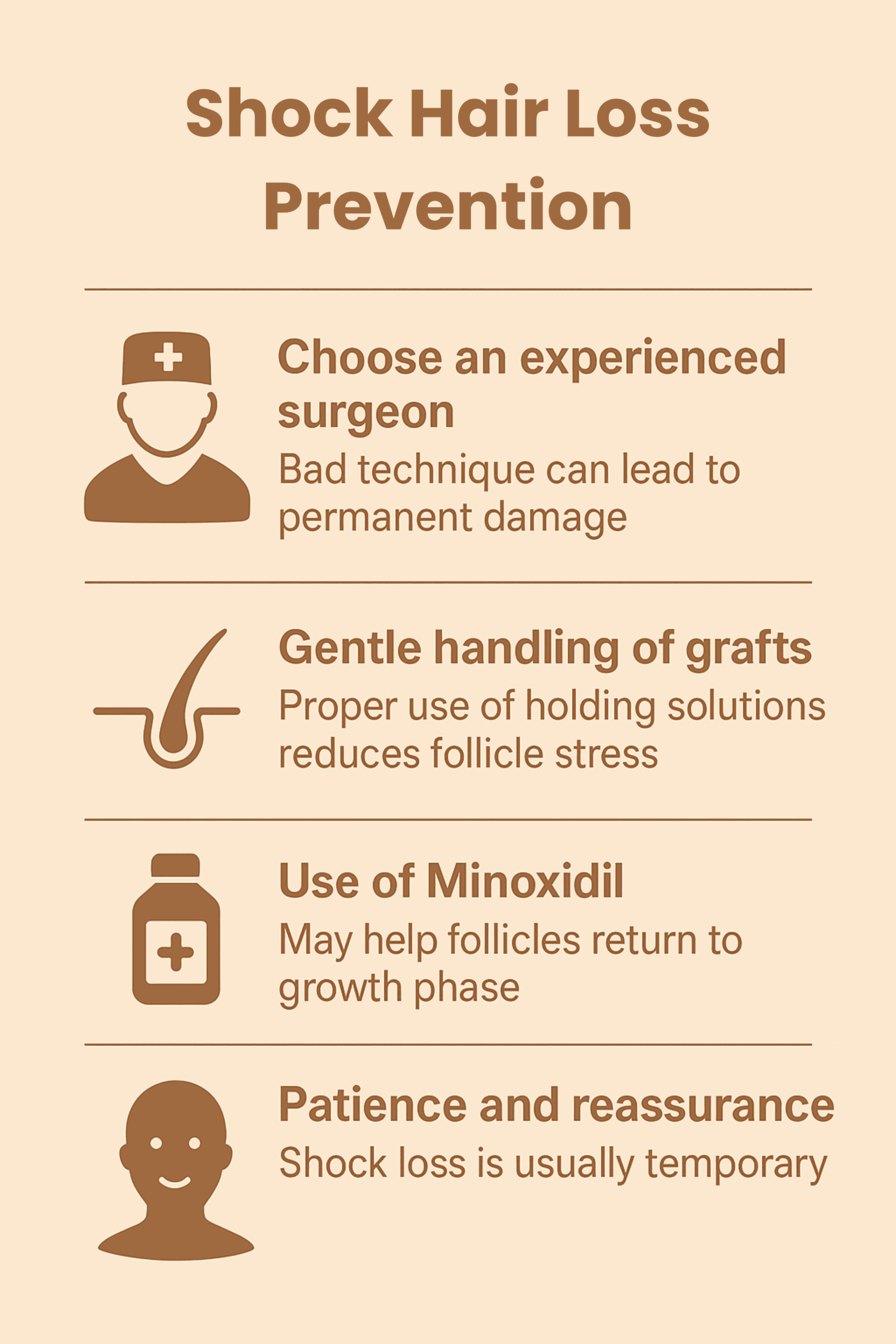 Shock hair loss prevention tips.